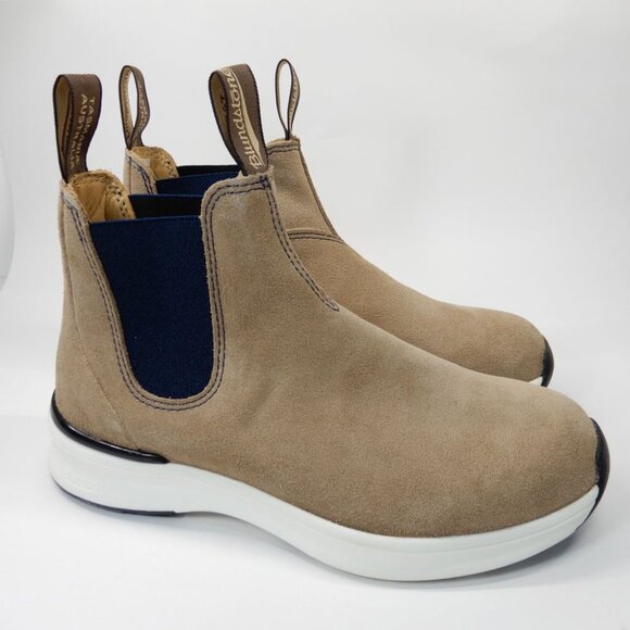 Blundstone 2146 Sneaker Chelsea Ankle Boots US 8 Suede Sand Beige Navy Comfy NEW - Picture 5 of 13